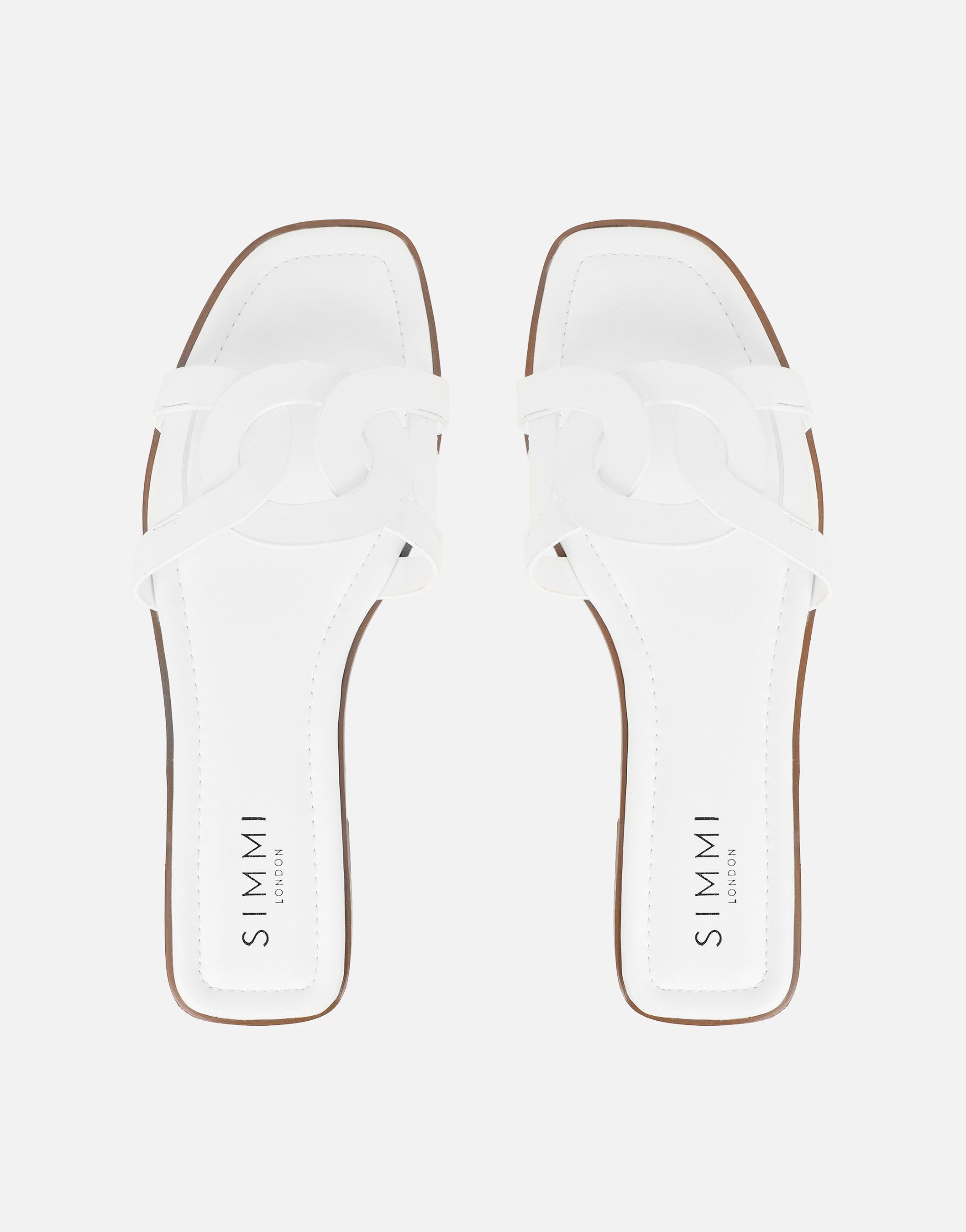 Laurel White Flat Sandals