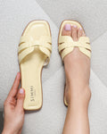 Jorja Butter Yellow Slip On Flat Sandals