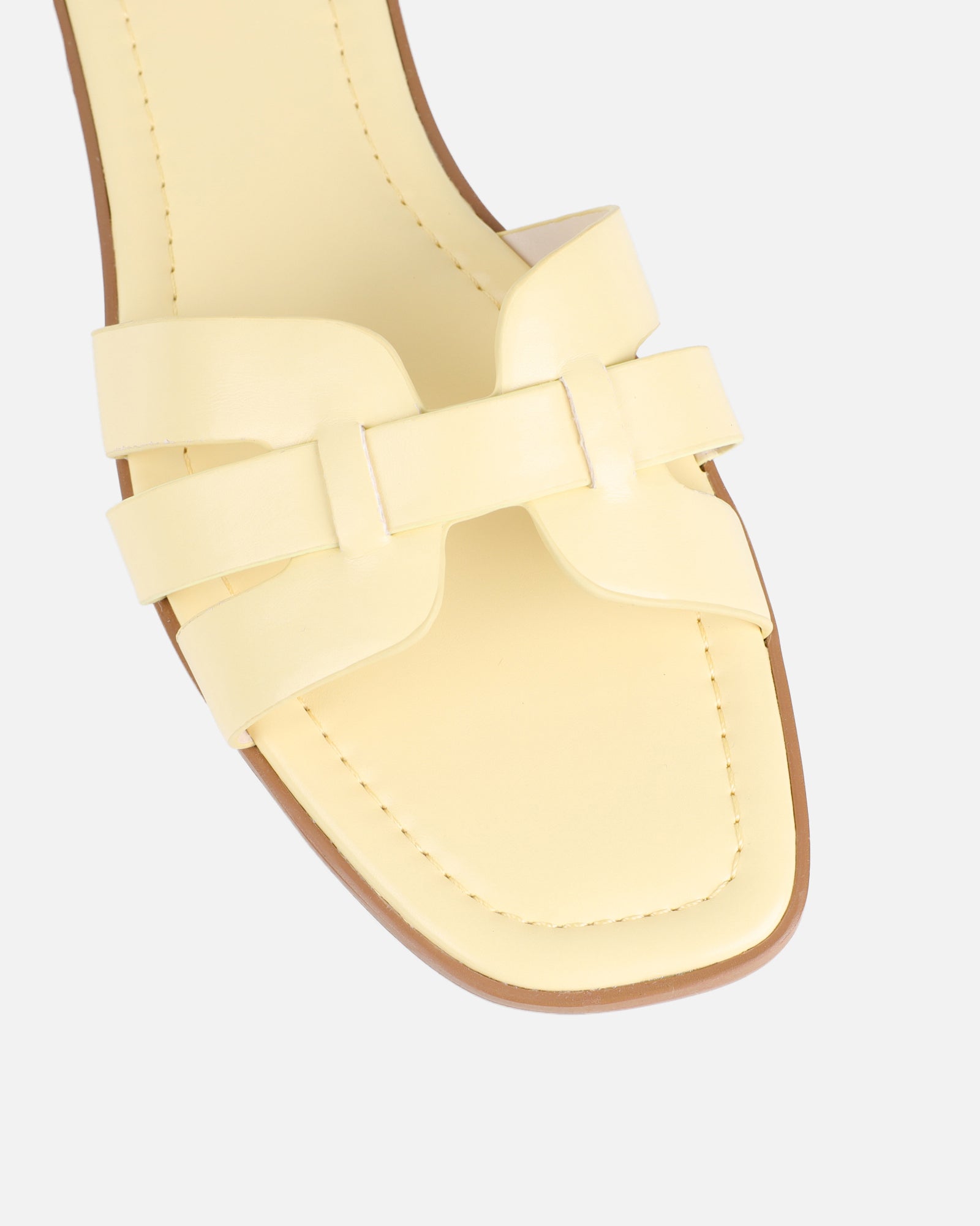Jorja Butter Yellow Slip On Flat Sandals