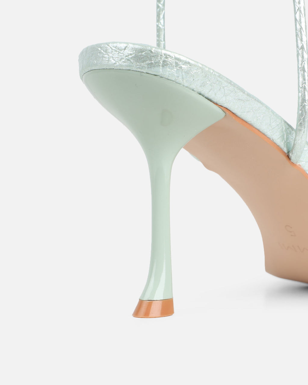 Piella Green Snake Strappy Heeled Sandals