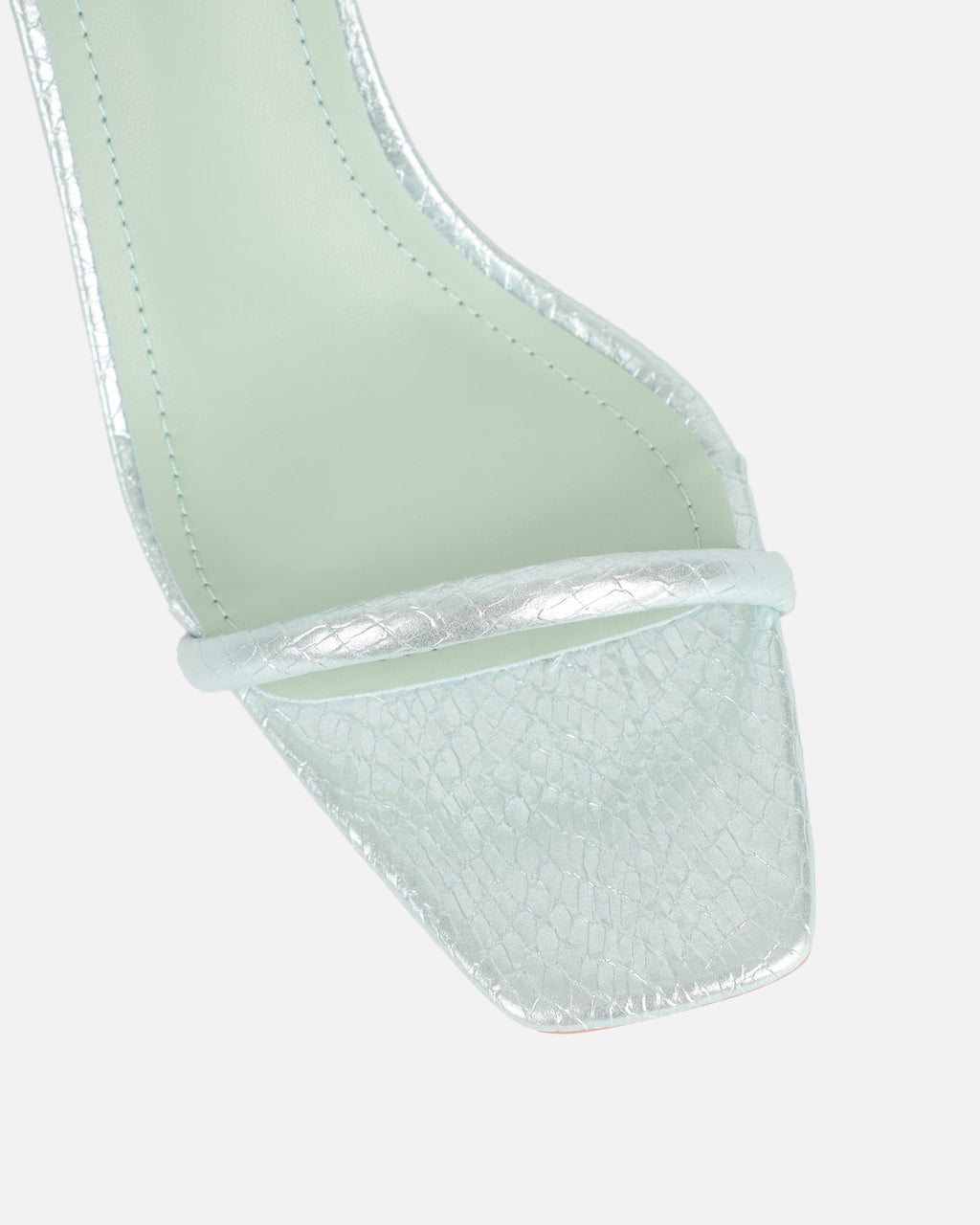 Piella Green Snake Strappy Heeled Sandals