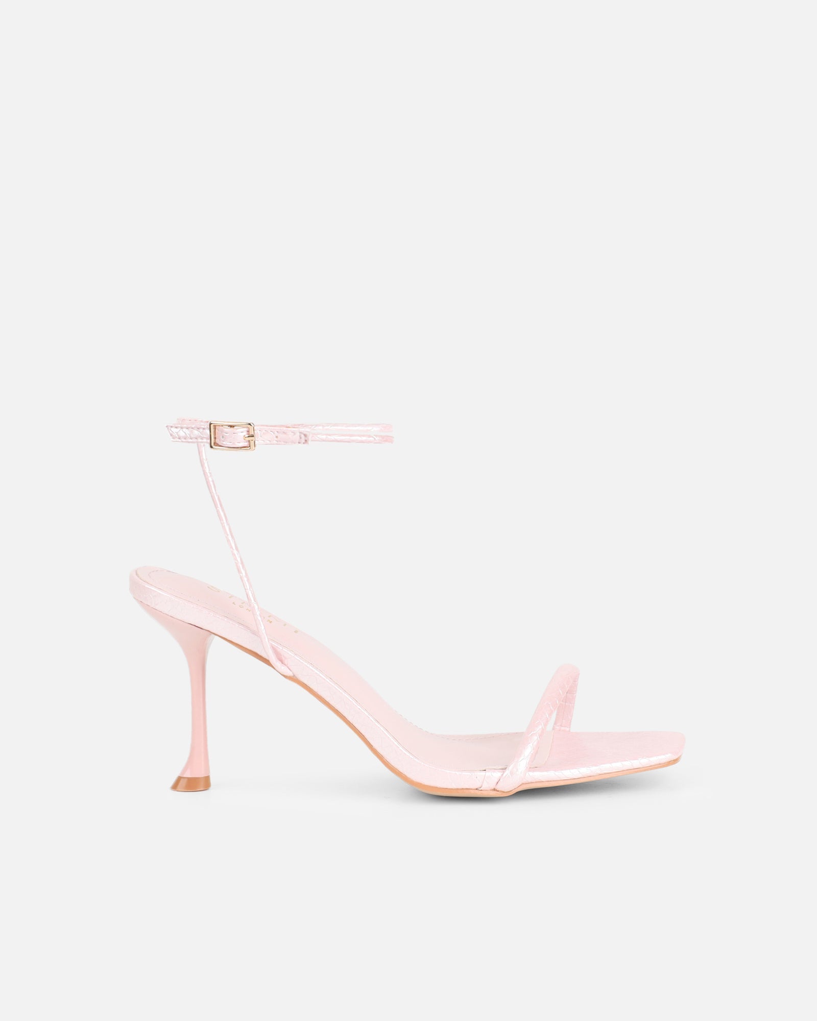 Piella Pink Snake Strappy Heeled Sandals