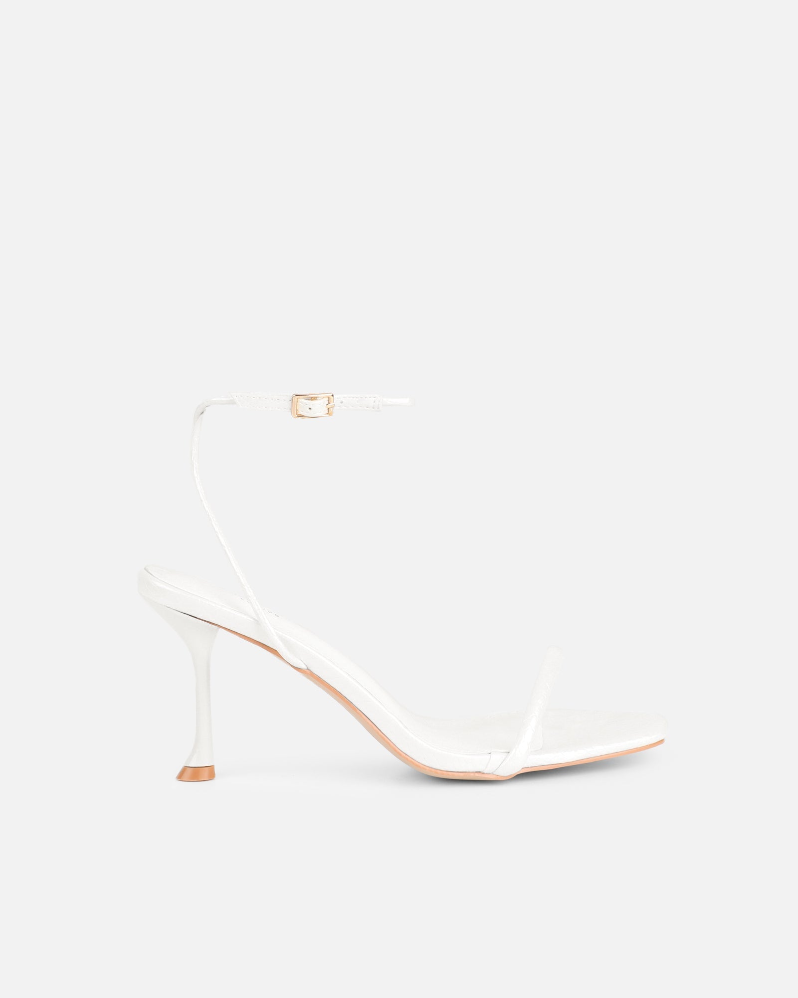 Piella White Snake Strappy Heeled Sandals