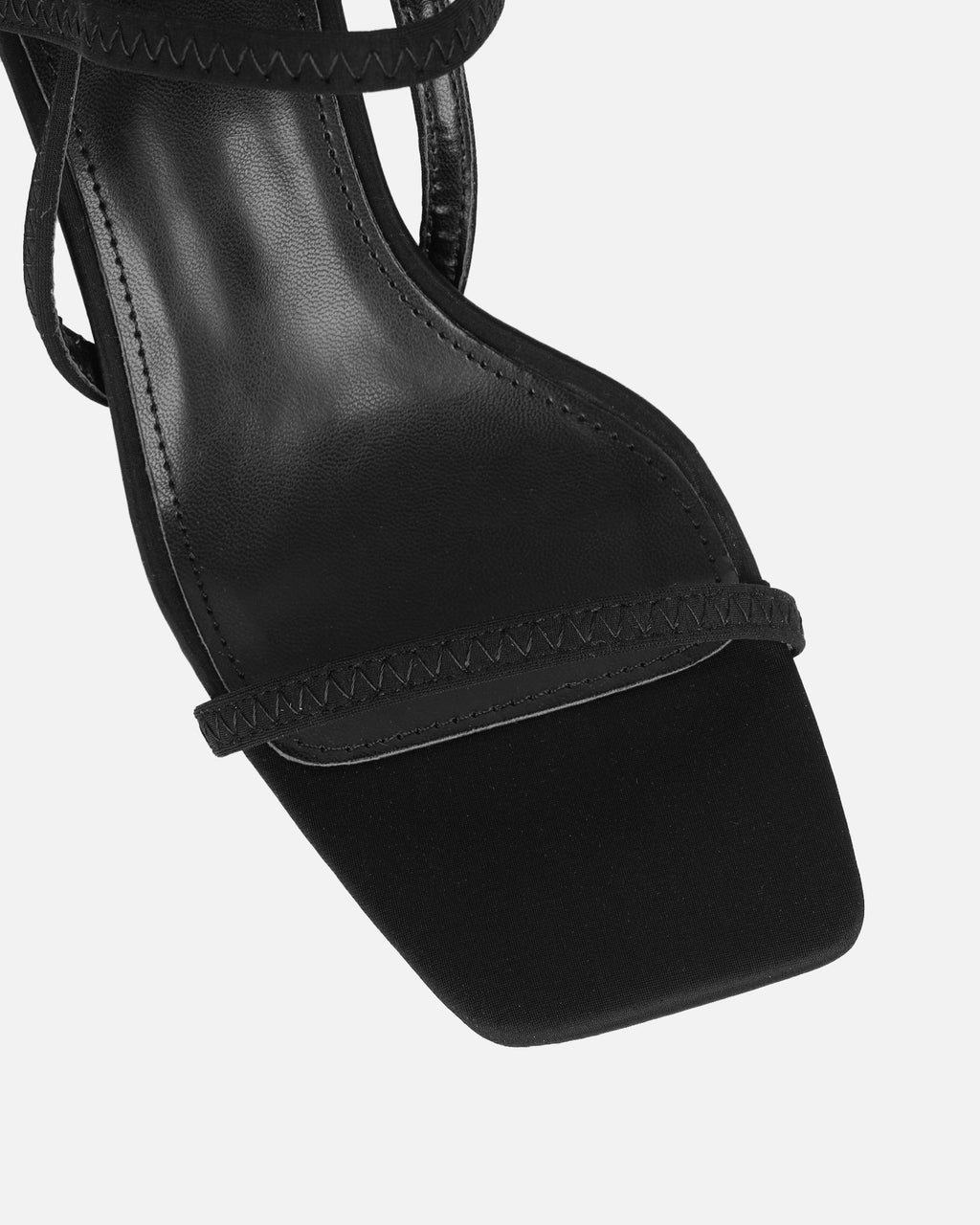Karson Black Lycra Strappy Heeled Sandals