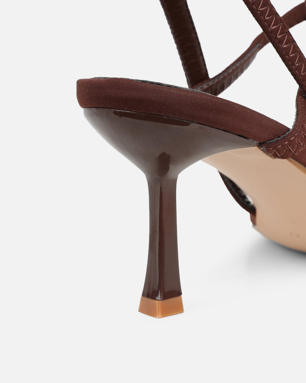Karson Chocolate Lycra Strappy Heeled Sandals
