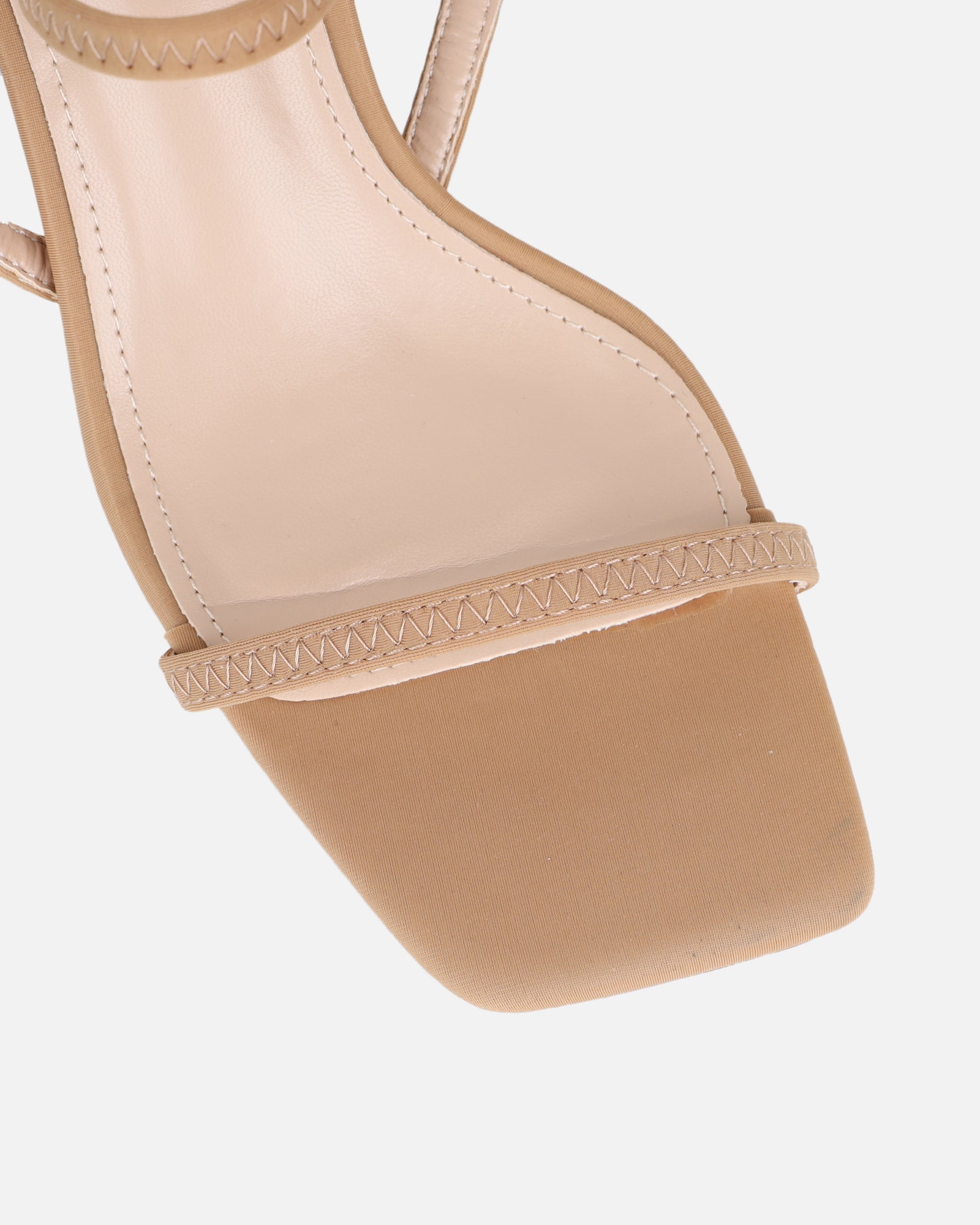 Karson Nude Lycra Strappy Heeled Sandals