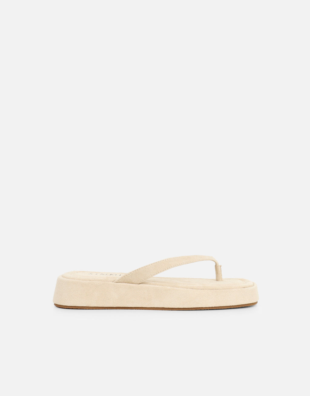 Kimmie Beige Suede Flatform Toe Post Sandals