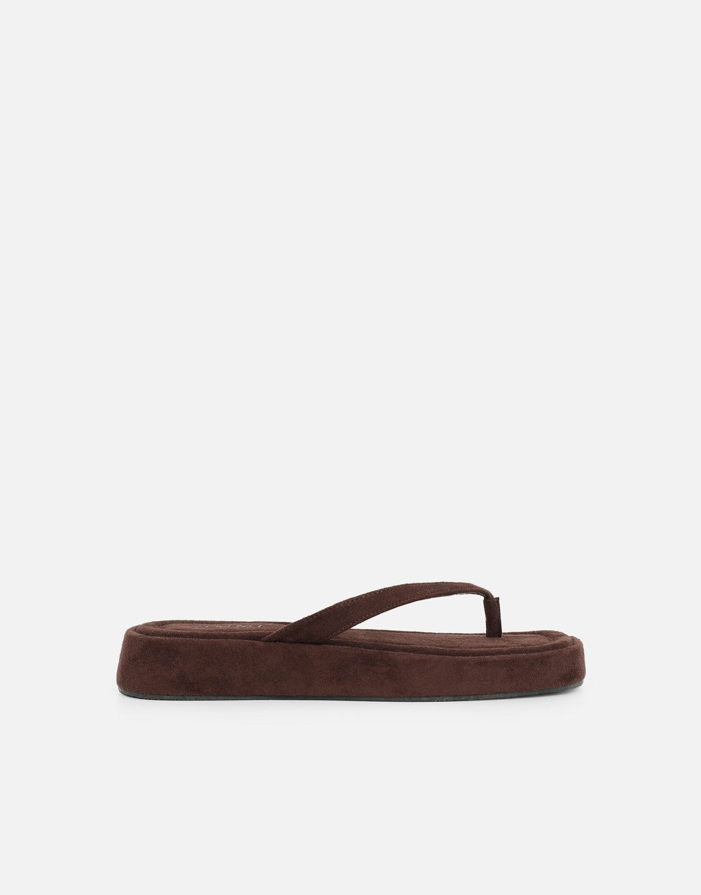 Kimmie Brown Suede Flatform Toe Post Sandals