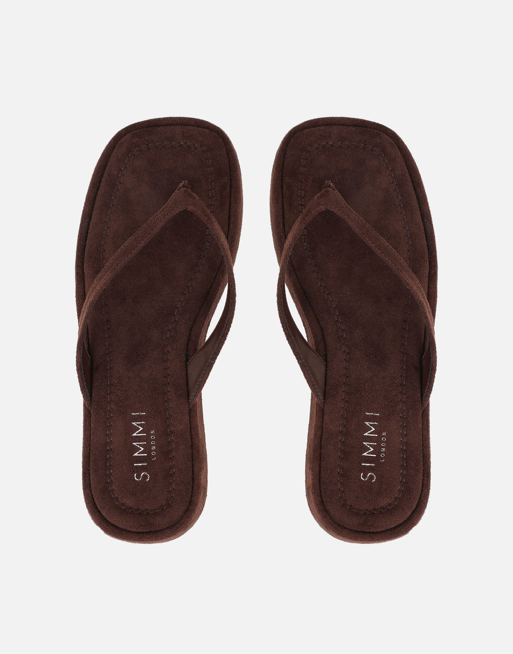 Kimmie Brown Suede Flatform Toe Post Sandals