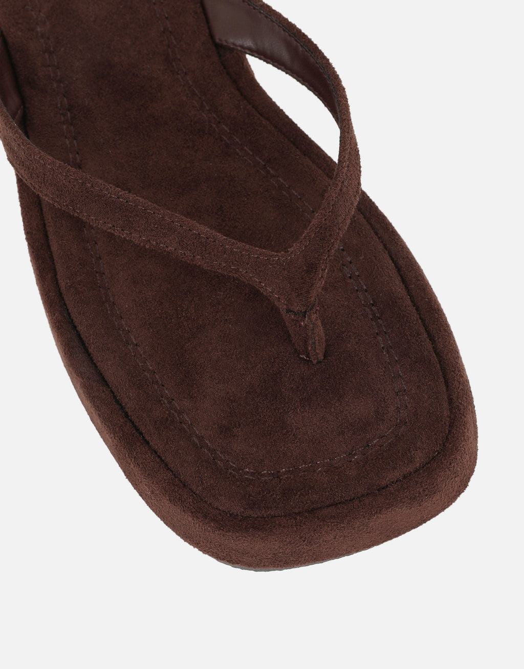 Kimmie Brown Suede Flatform Toe Post Sandals