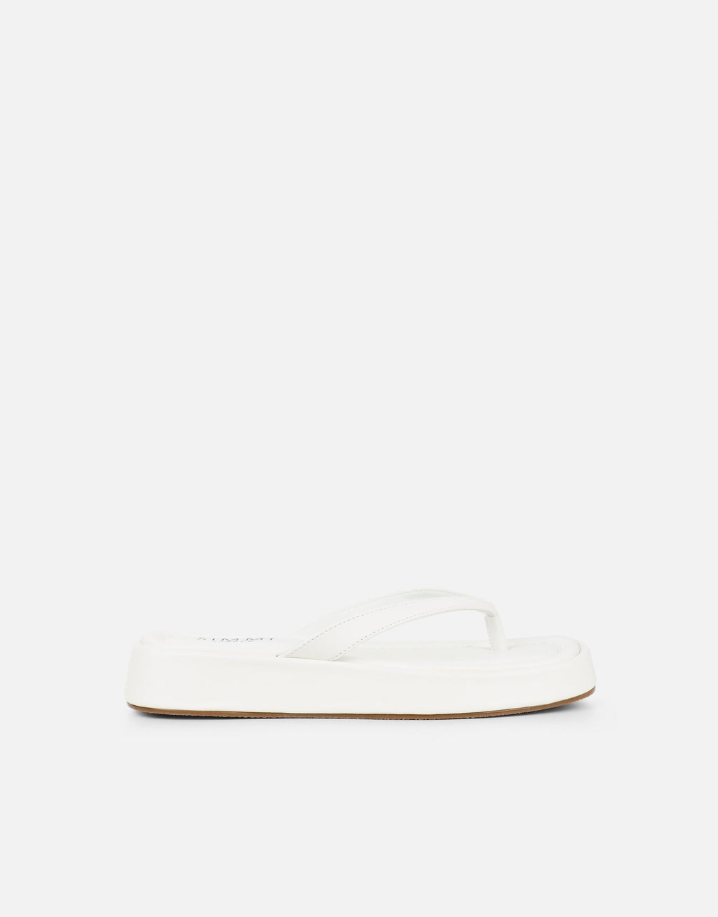 Kimmie White PU Flatform Toe Post Sandals