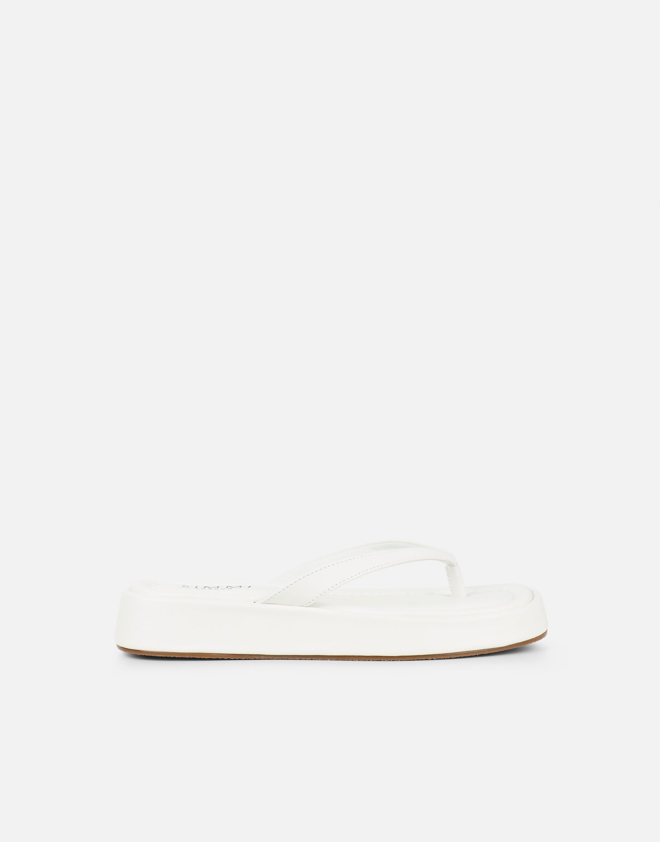 Kimmie White PU Flatform Toe Post Sandals