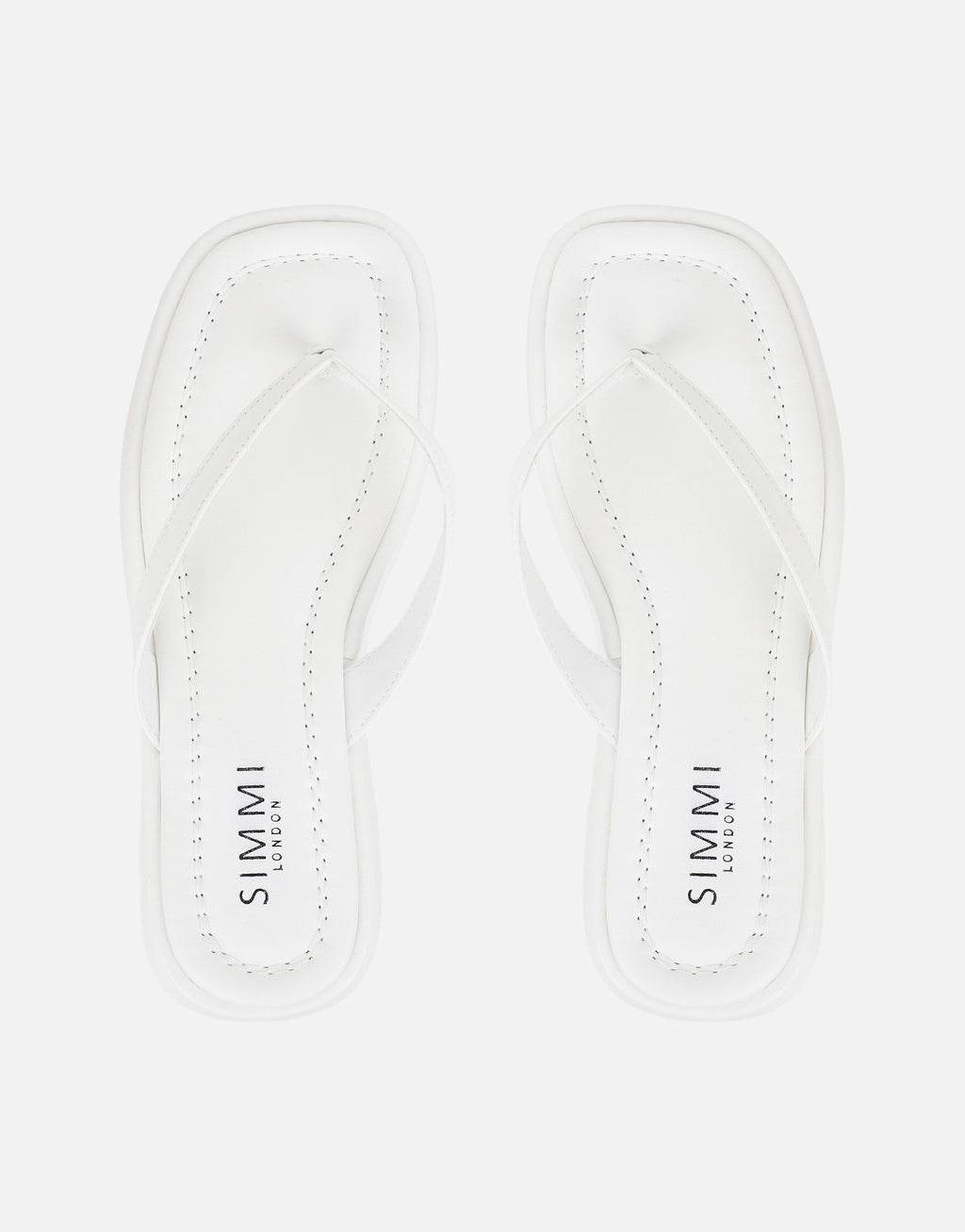 Kimmie White PU Flatform Toe Post Sandals
