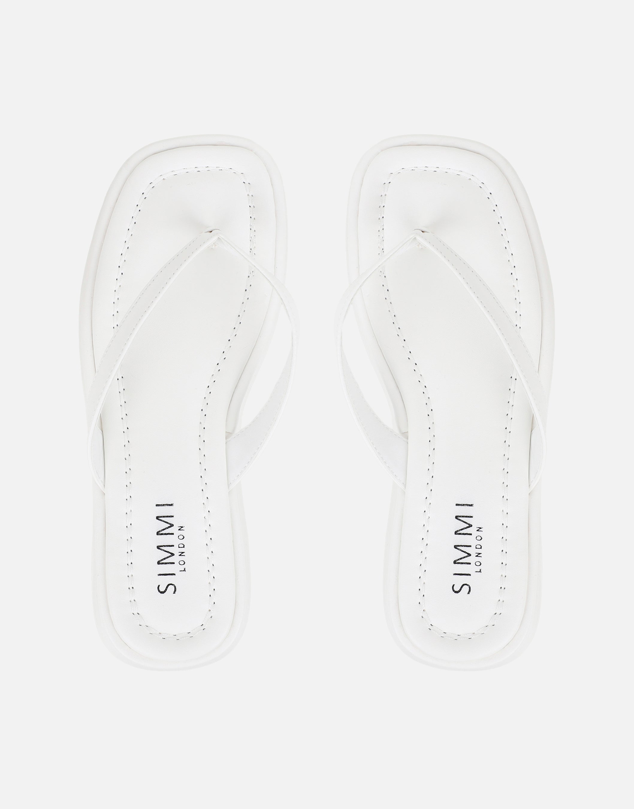 Kimmie White PU Flatform Toe Post Sandals