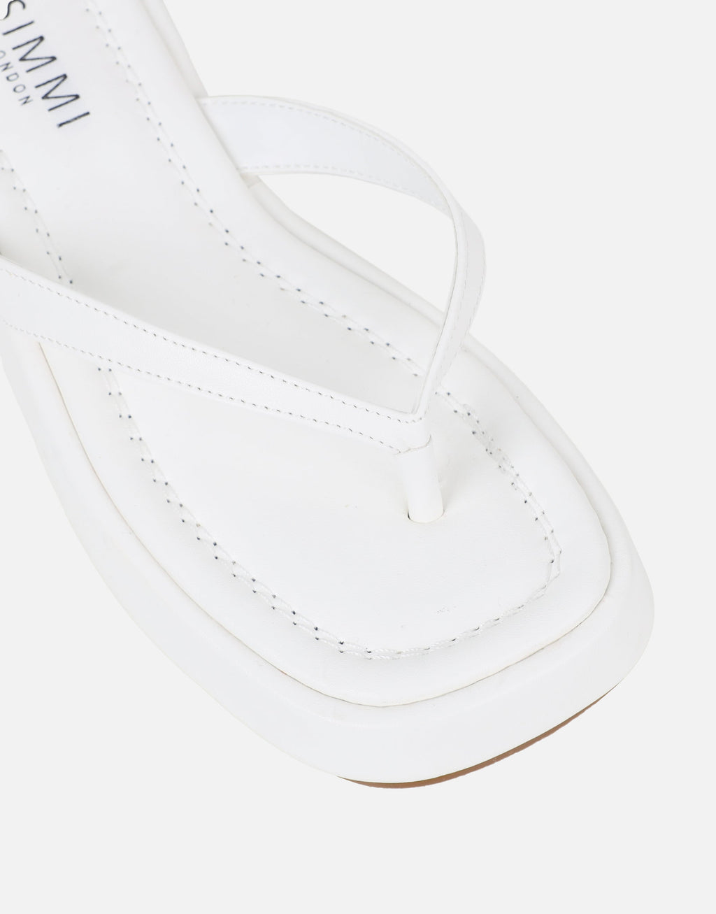 Kimmie White PU Flatform Toe Post Sandals
