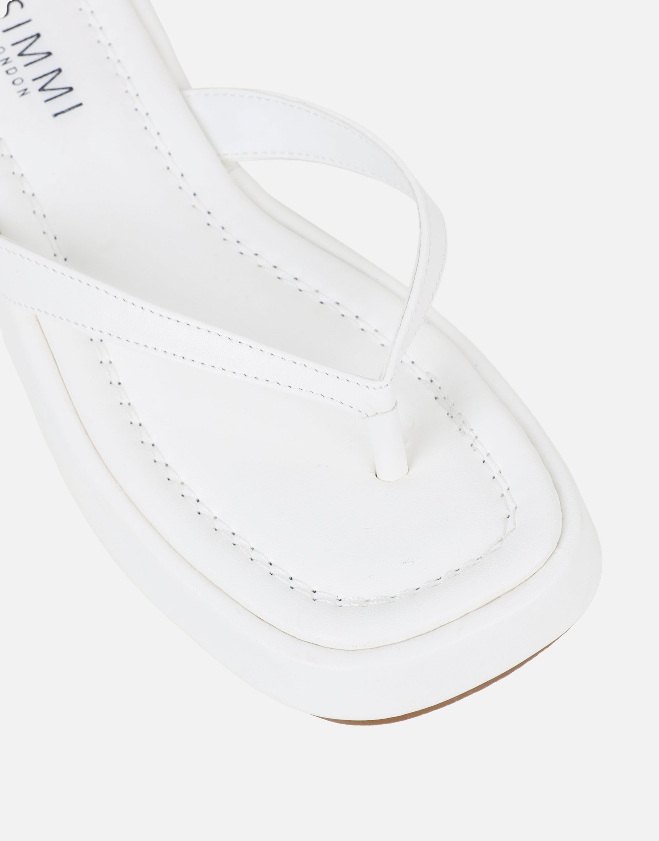 Kimmie White PU Flatform Toe Post Sandals