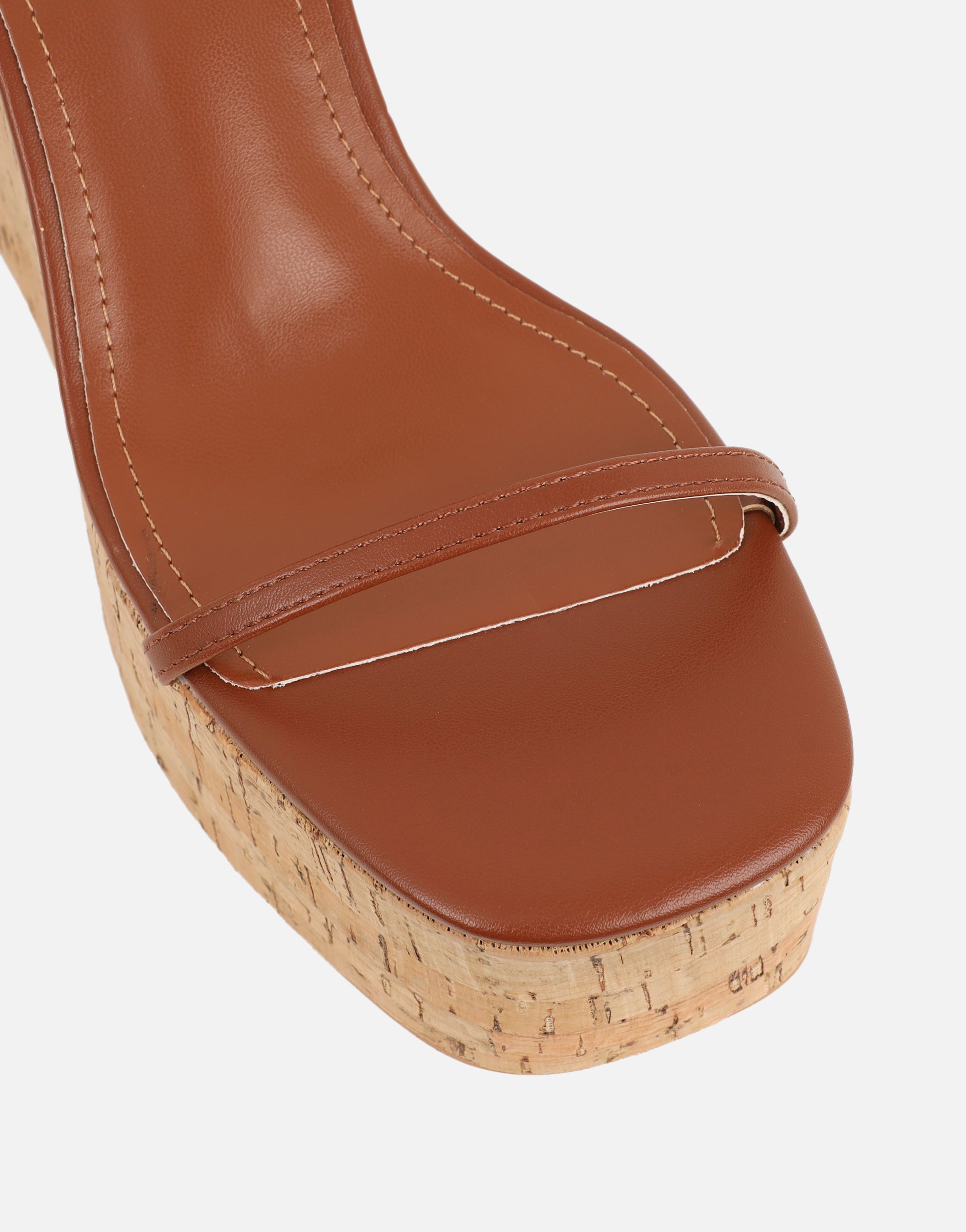 Kitty Tan Wedge Heeled Sandals
