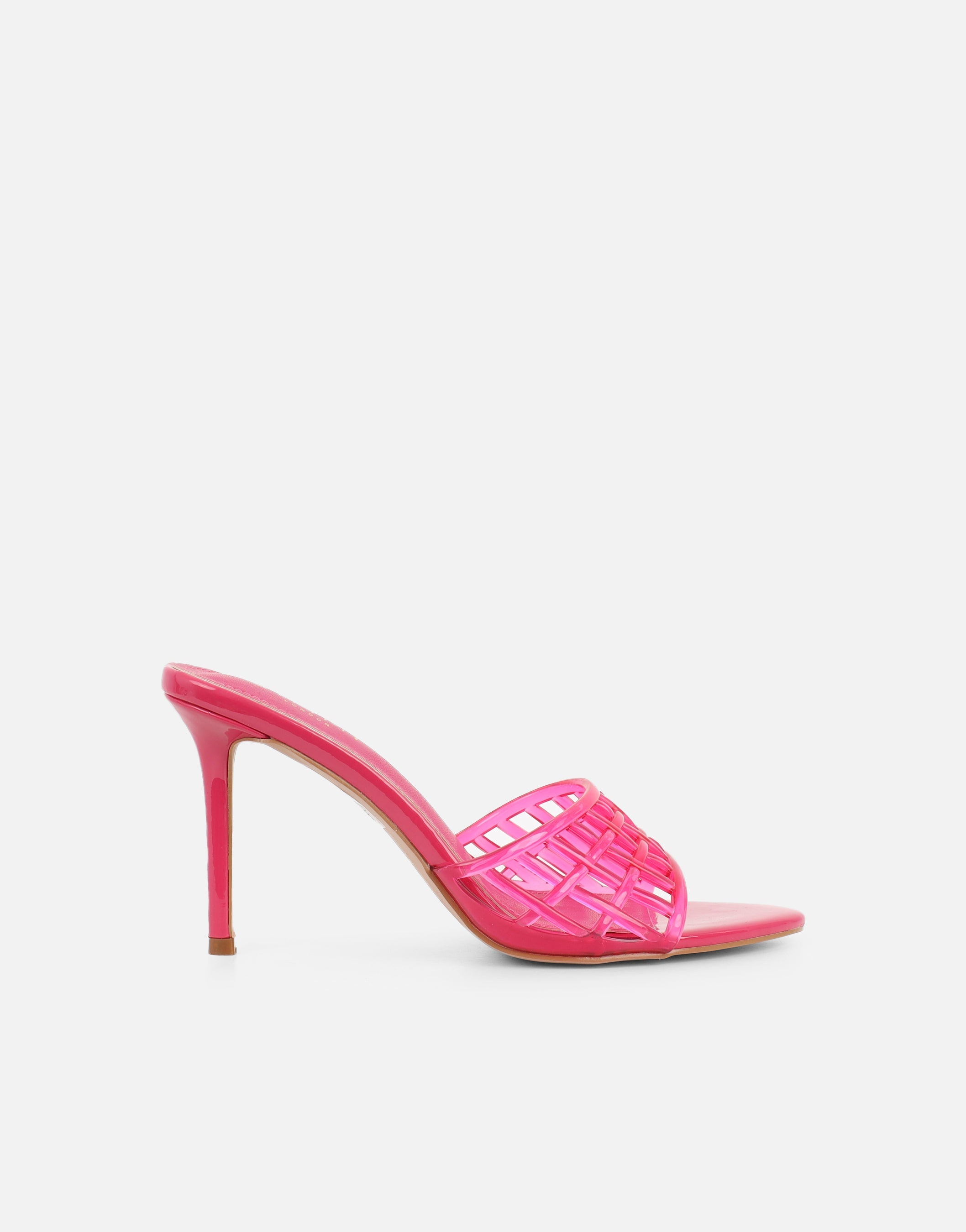 Kia Pink Patent Heeled Sandals