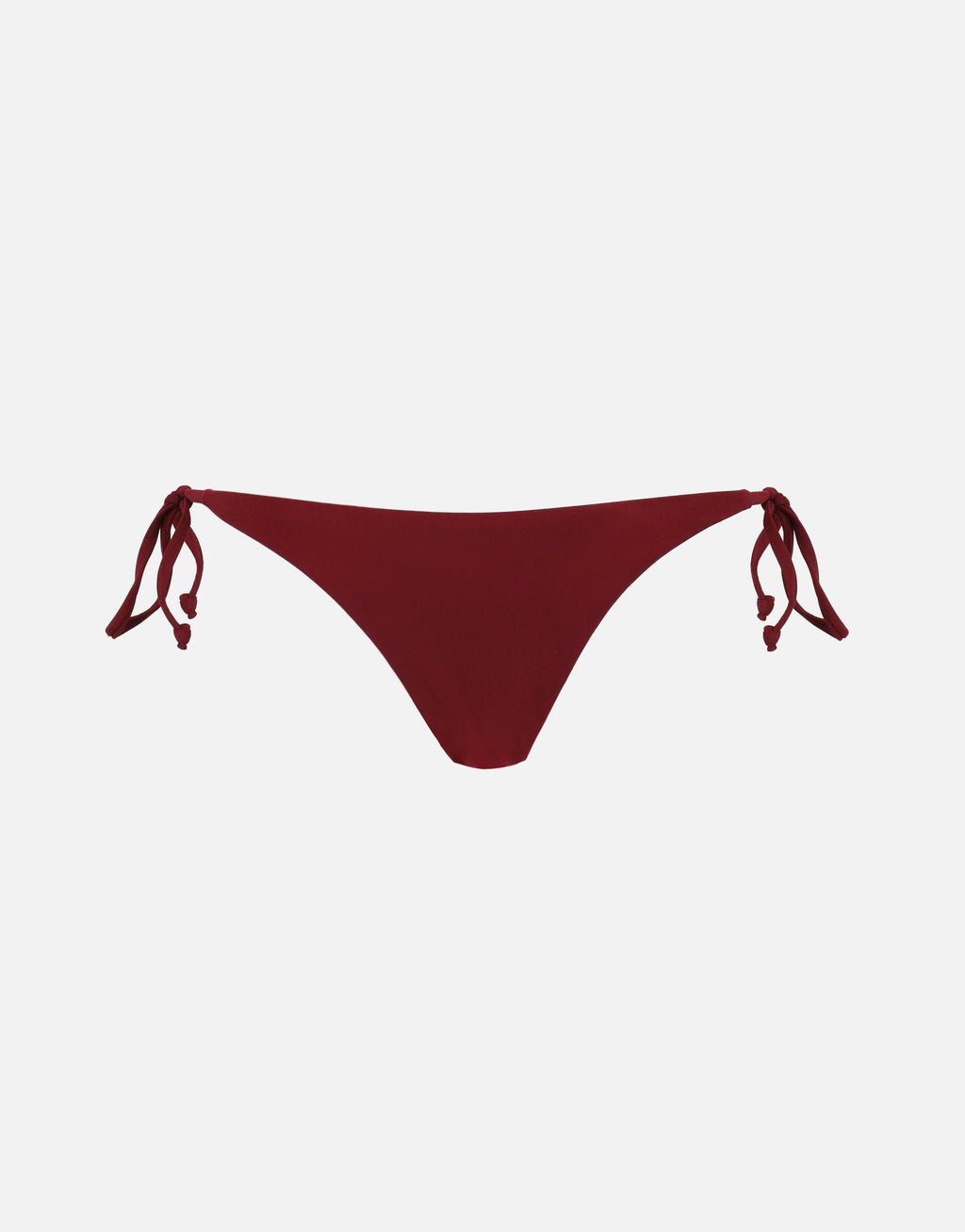 Kayla Tie Side Bikini Bottoms With Bead Detail In Burgundy