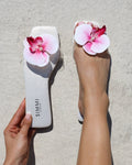 Pina White Snake Flower Slip on Flats