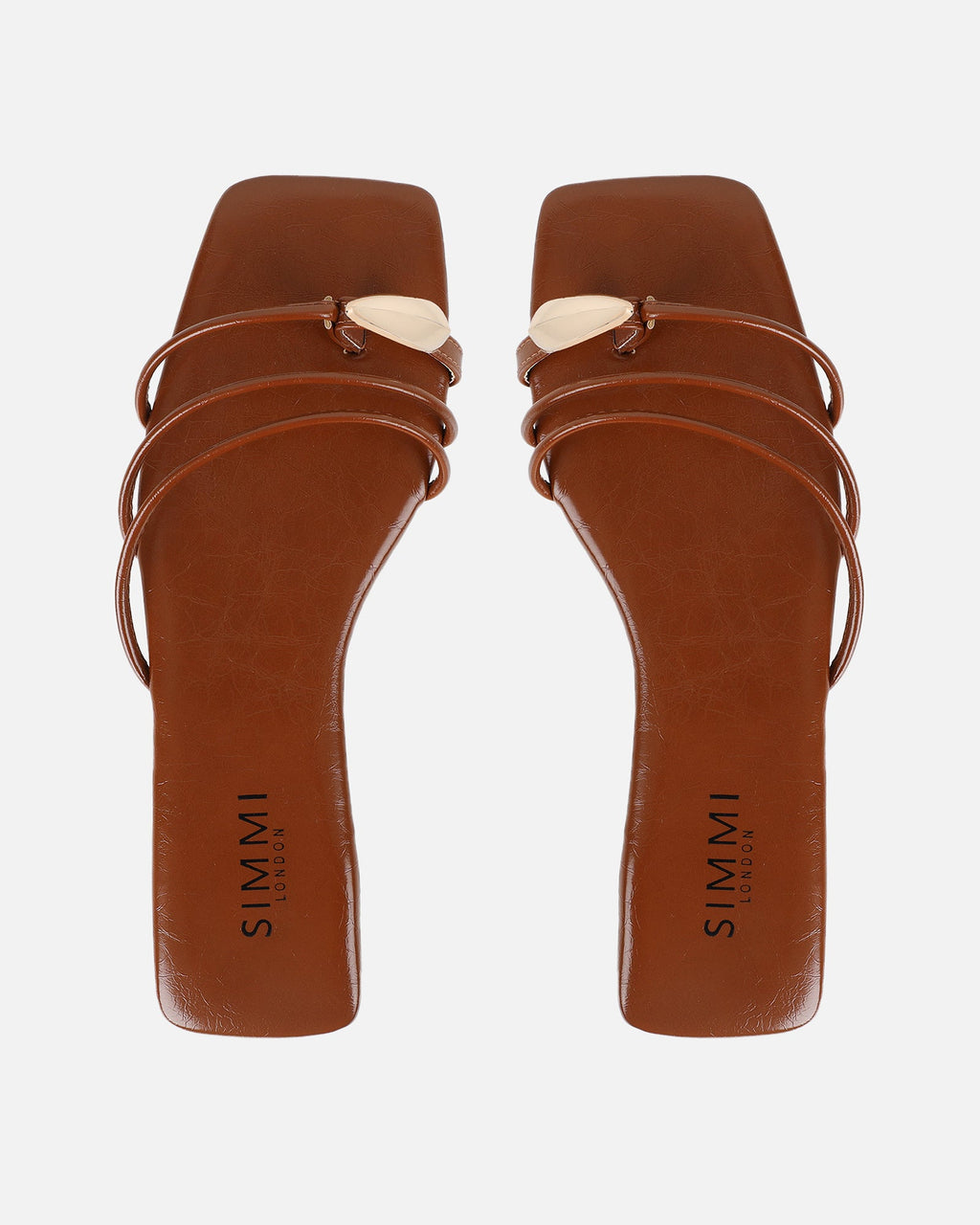 Porto Tan Gold Toe Detail Sandals