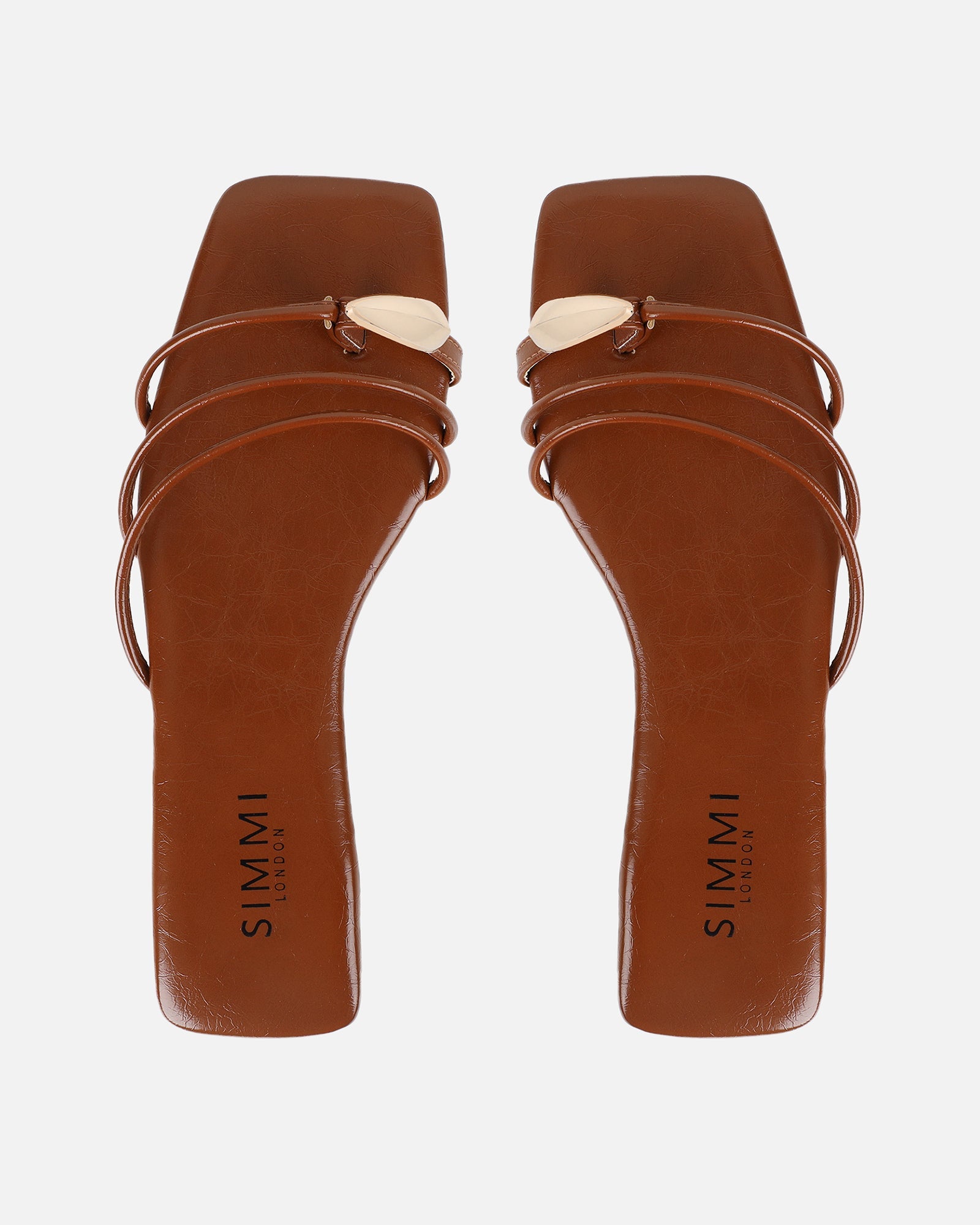 Porto Tan Gold Toe Detail Sandals