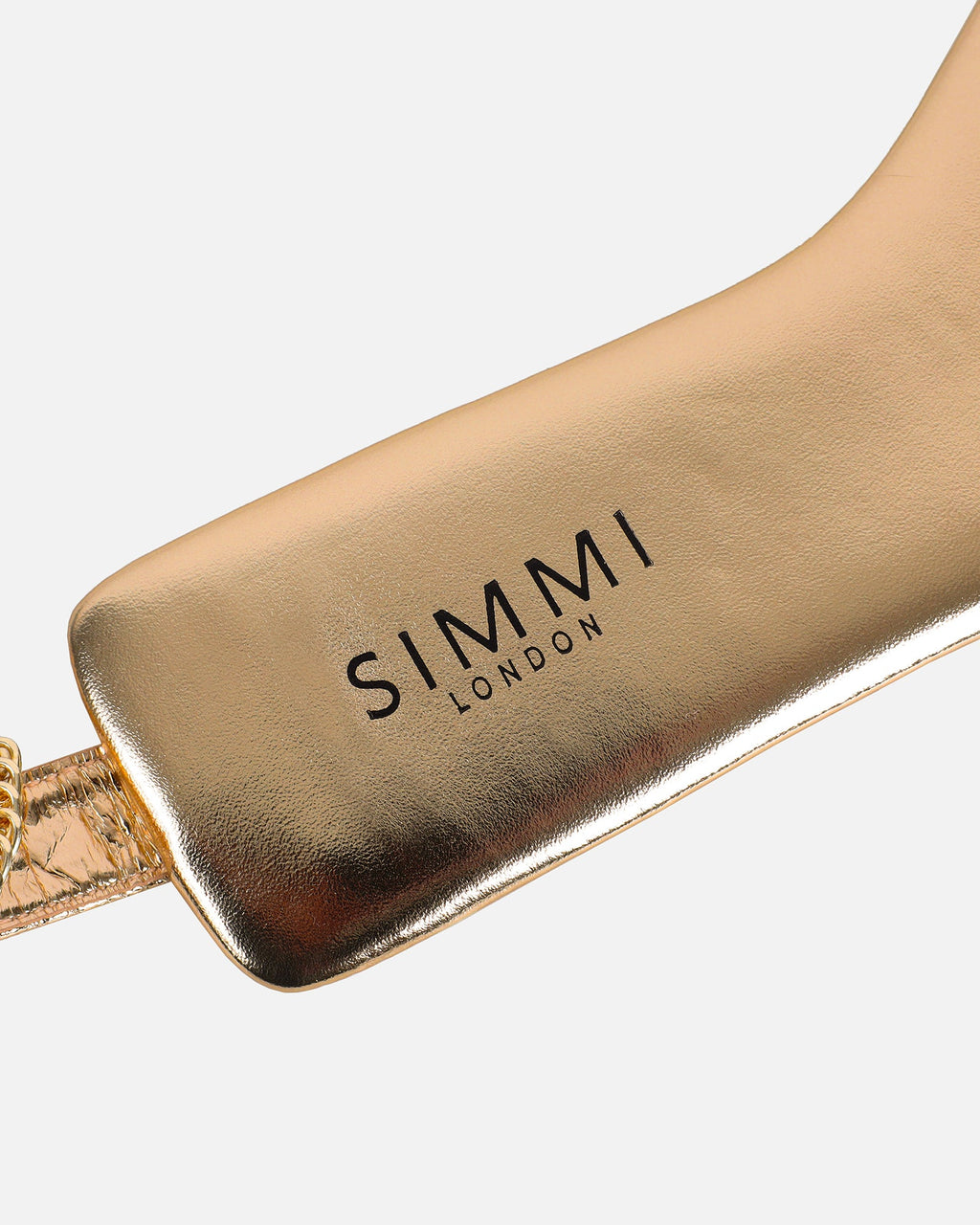 Shanaya Bronze Metallic Chain Sandals