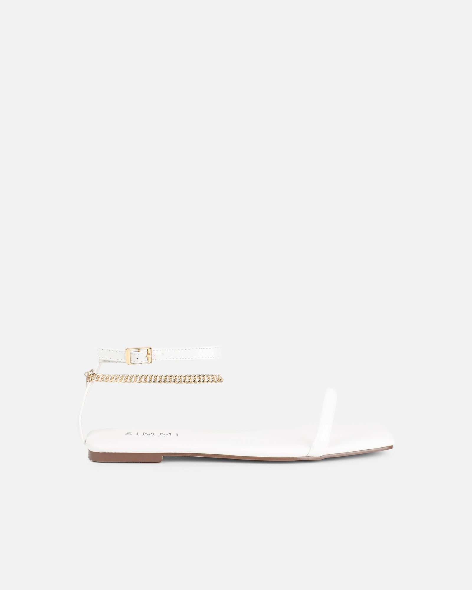 Shanaya White Chain Sandals