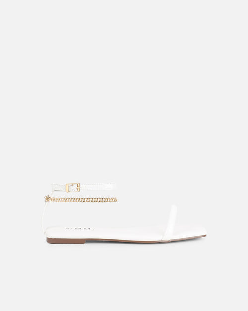 Shanaya White Chain Sandals