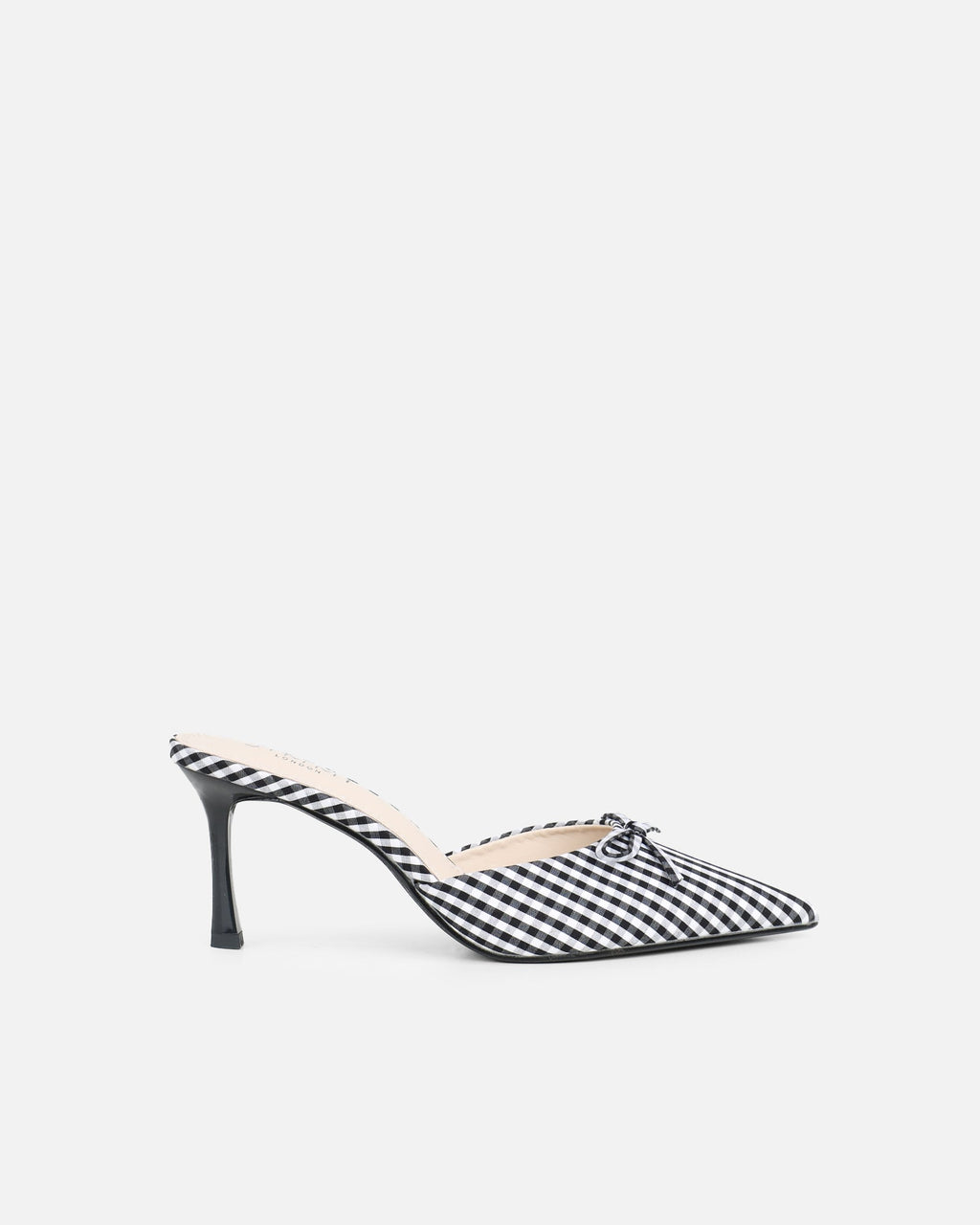 Lisa Black Gingham Bow Mules