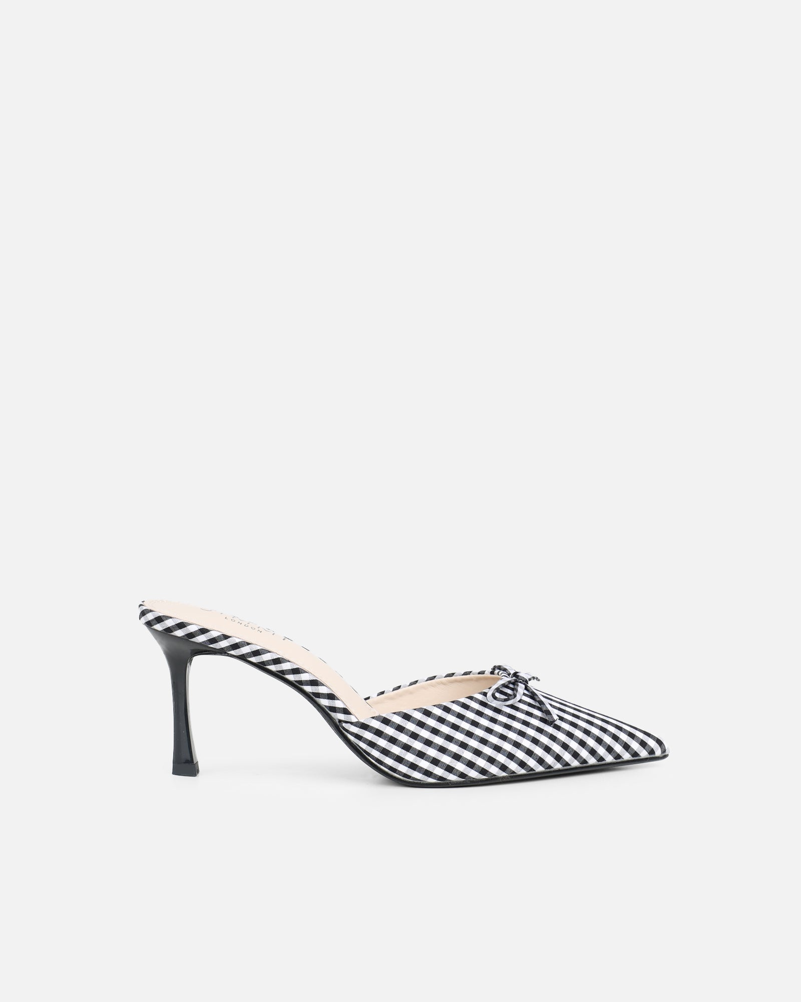 Lisa Black Gingham Bow Mules
