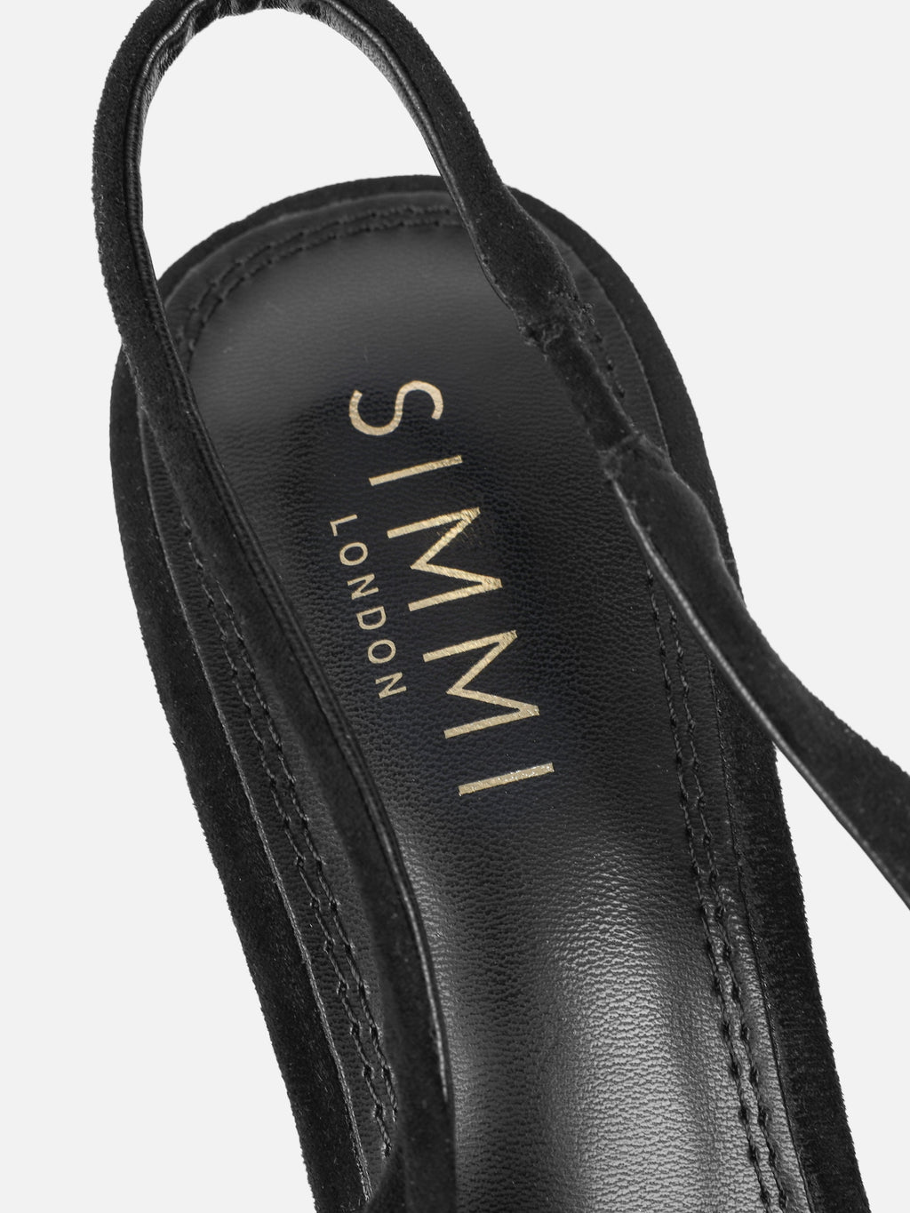 Liorra Black Suede Sling Back Court Shoes