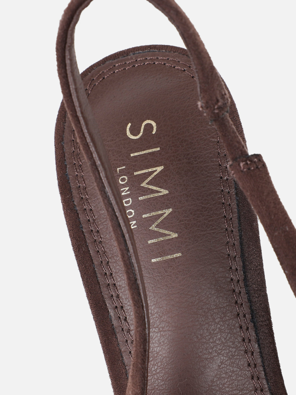 Liorra Brown Suede Sling Back Court Shoes