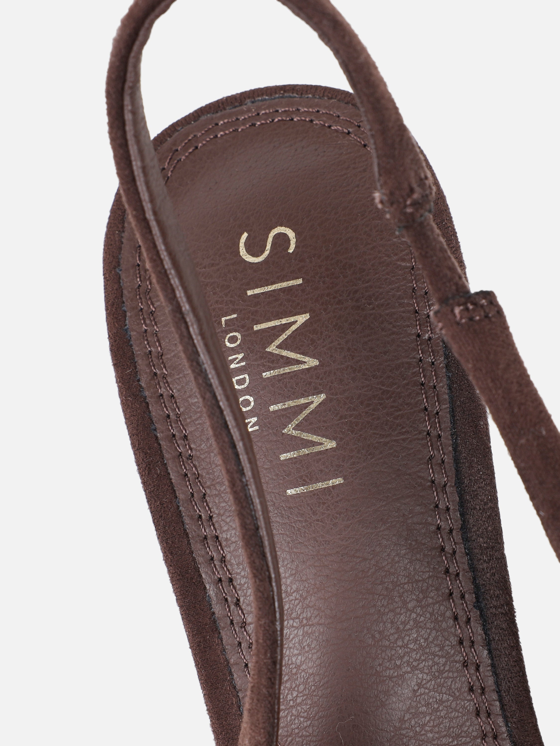 Liorra Brown Suede Sling Back Court Shoes