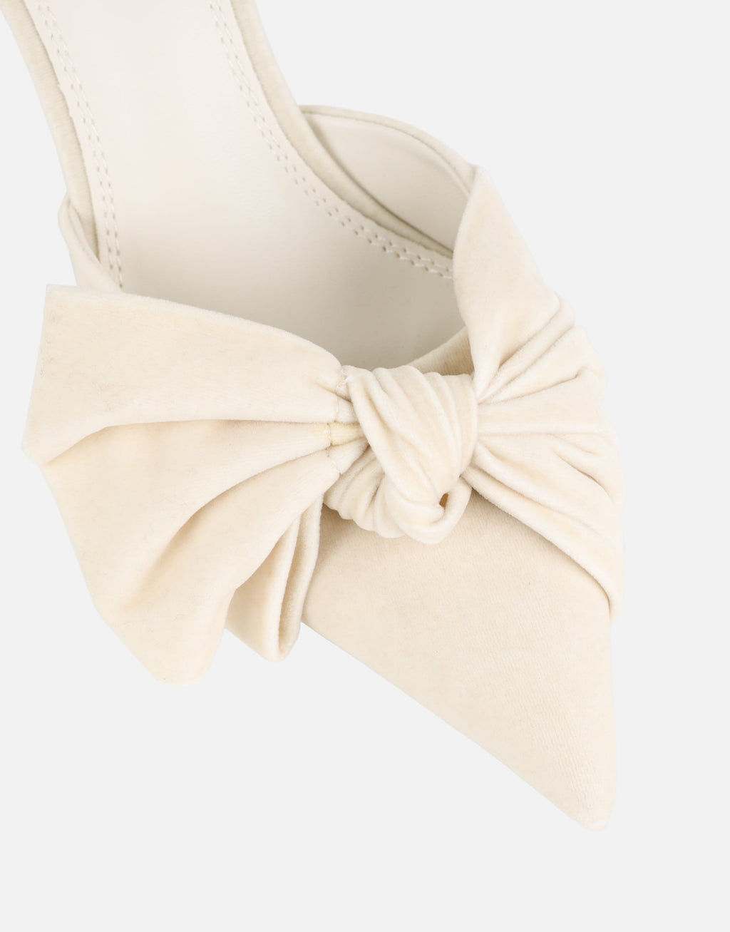 Ella Cream Velvet Bow Mules