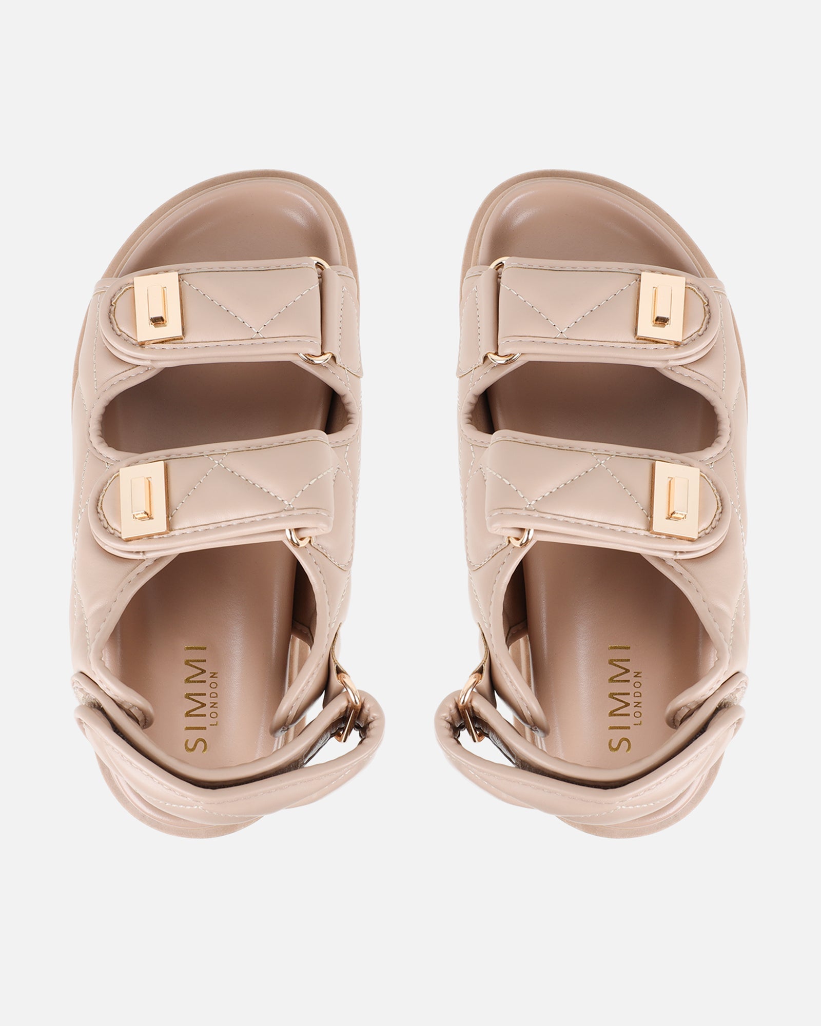 Eboni Nude Chunky Flat Sandals