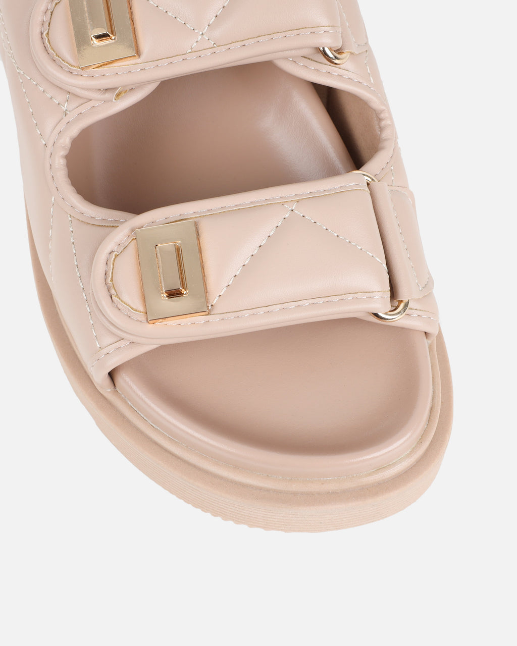 Eboni Nude Chunky Flat Sandals