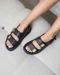 Patricia Black Woven Chunky Sandals