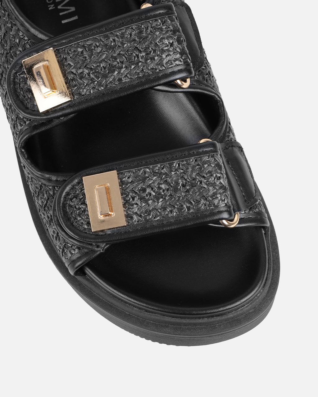 Patricia Black Woven Chunky Sandals