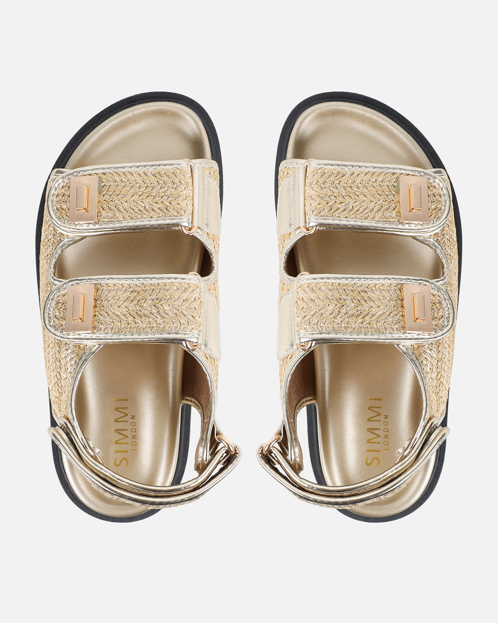Patricia Gold Woven Chunky Sandals