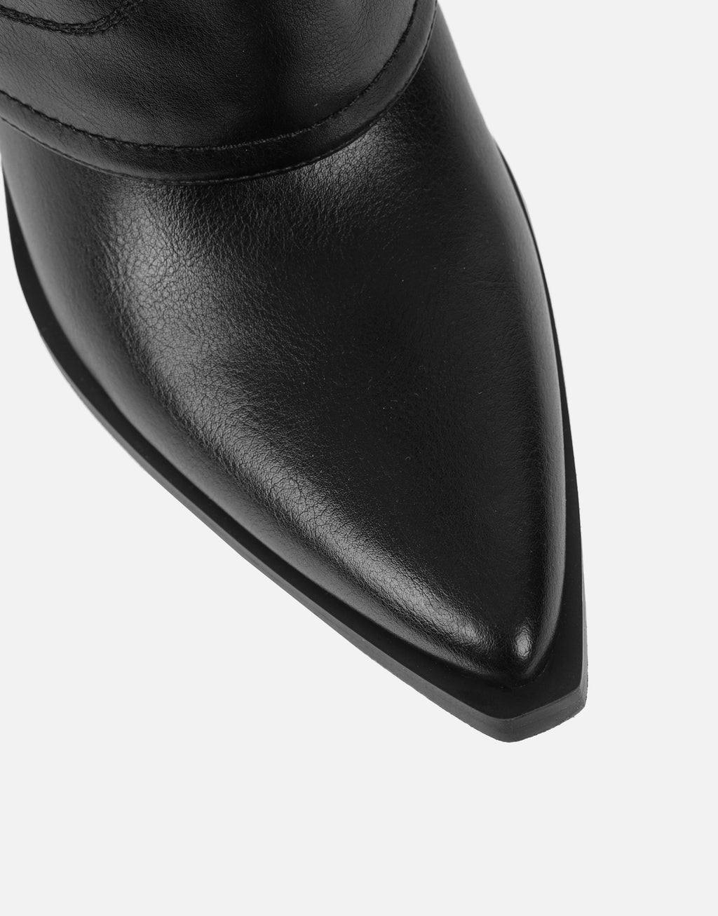 Liston Black Western Stitch Detail Heeled Boots
