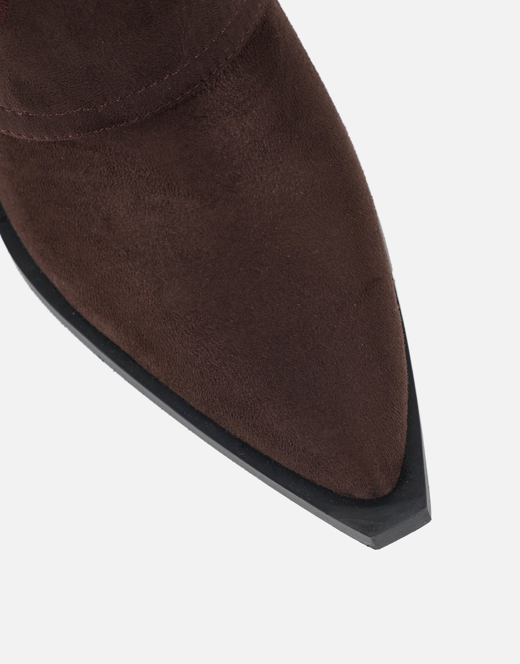 Liston Brown Suede Western Stitch Detail Heeled Boots
