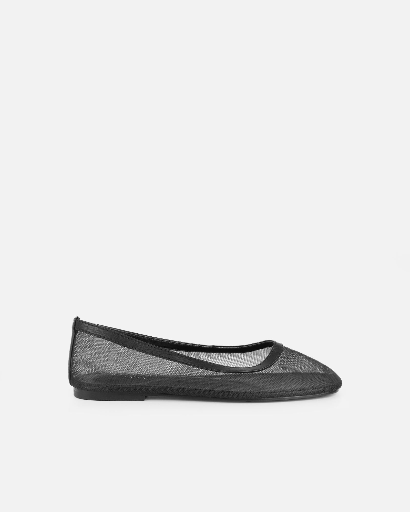 Luanne Black Mesh Ballerina Flats
