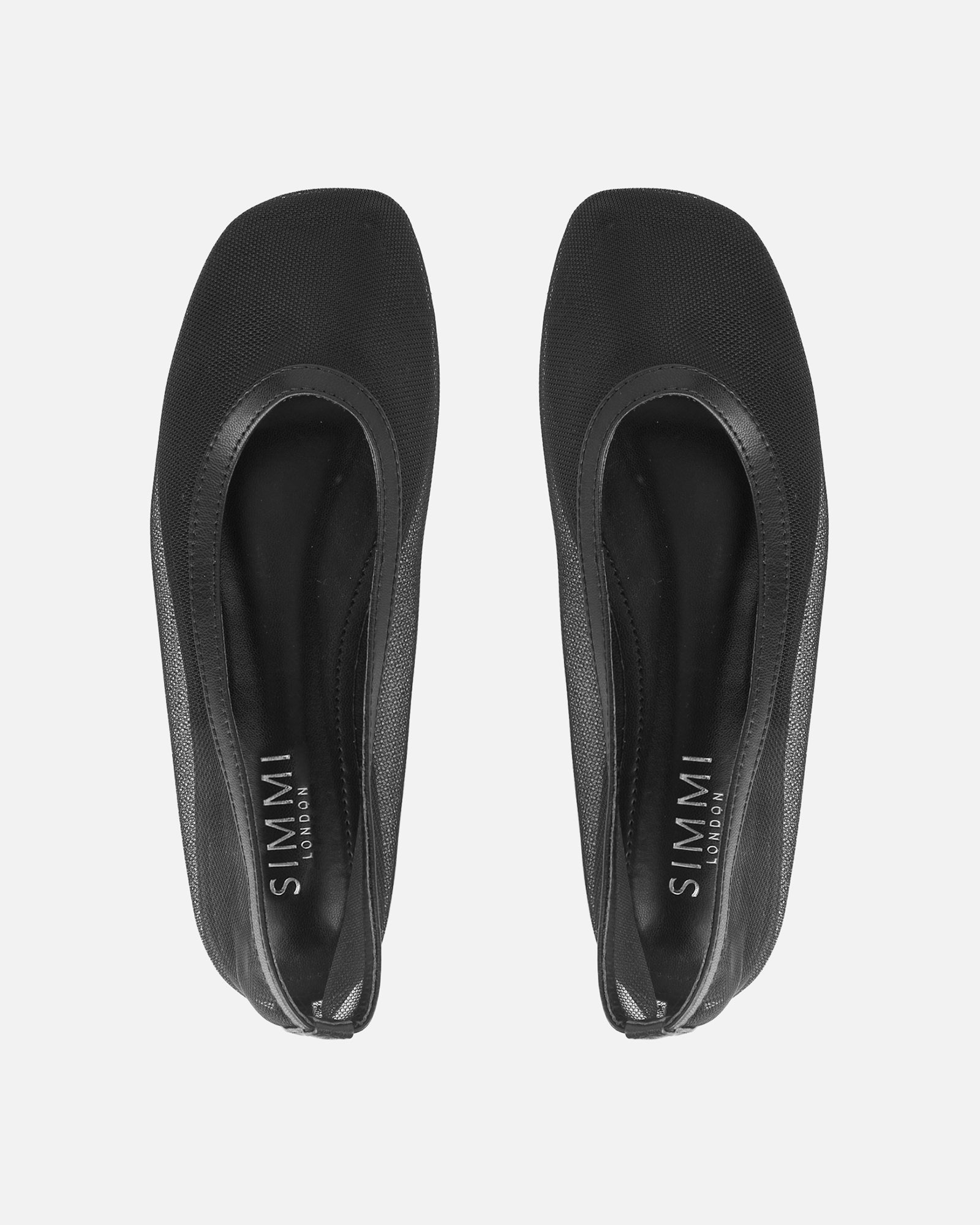 Luanne Black Mesh Ballerina Flats