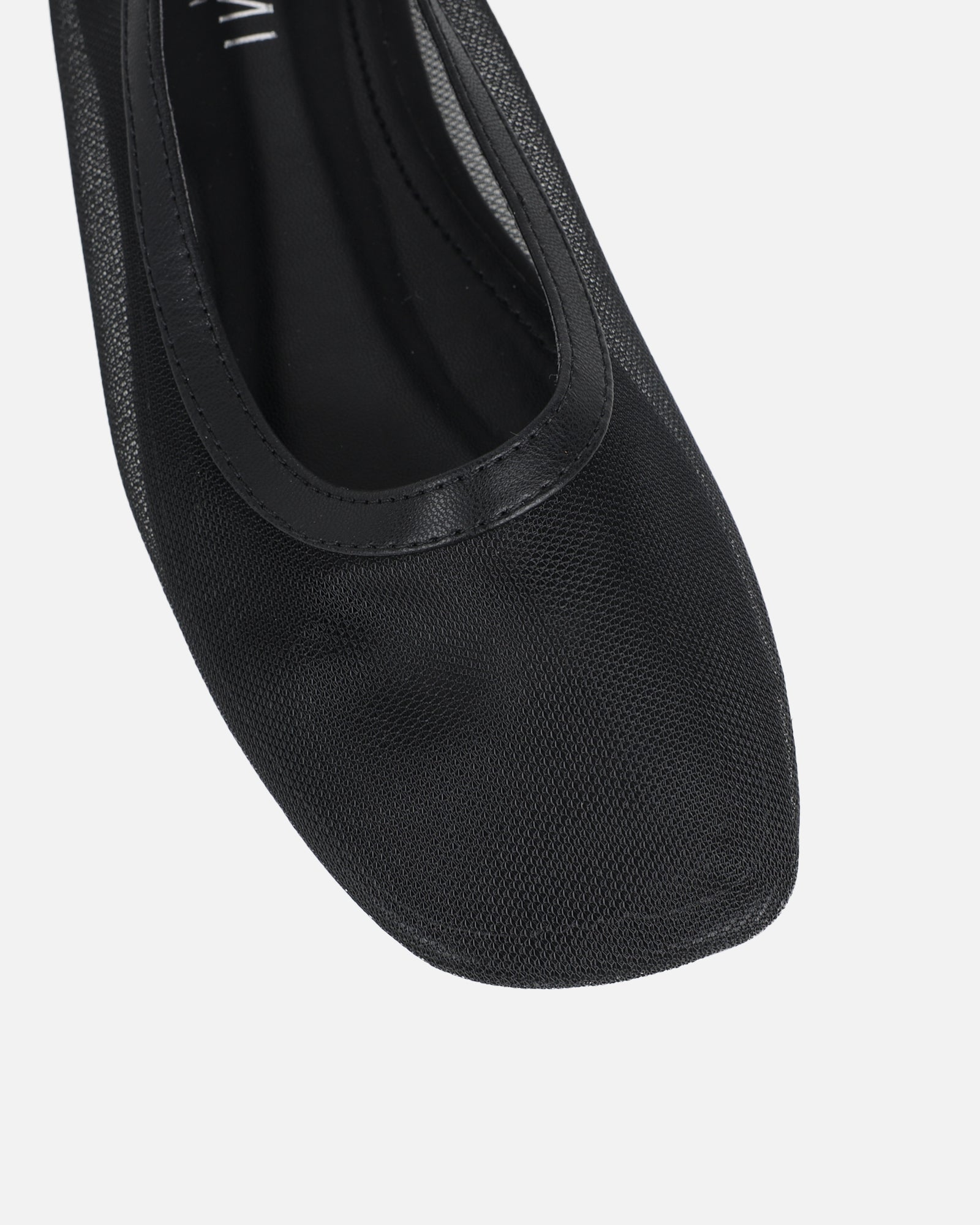 Luanne Black Mesh Ballerina Flats