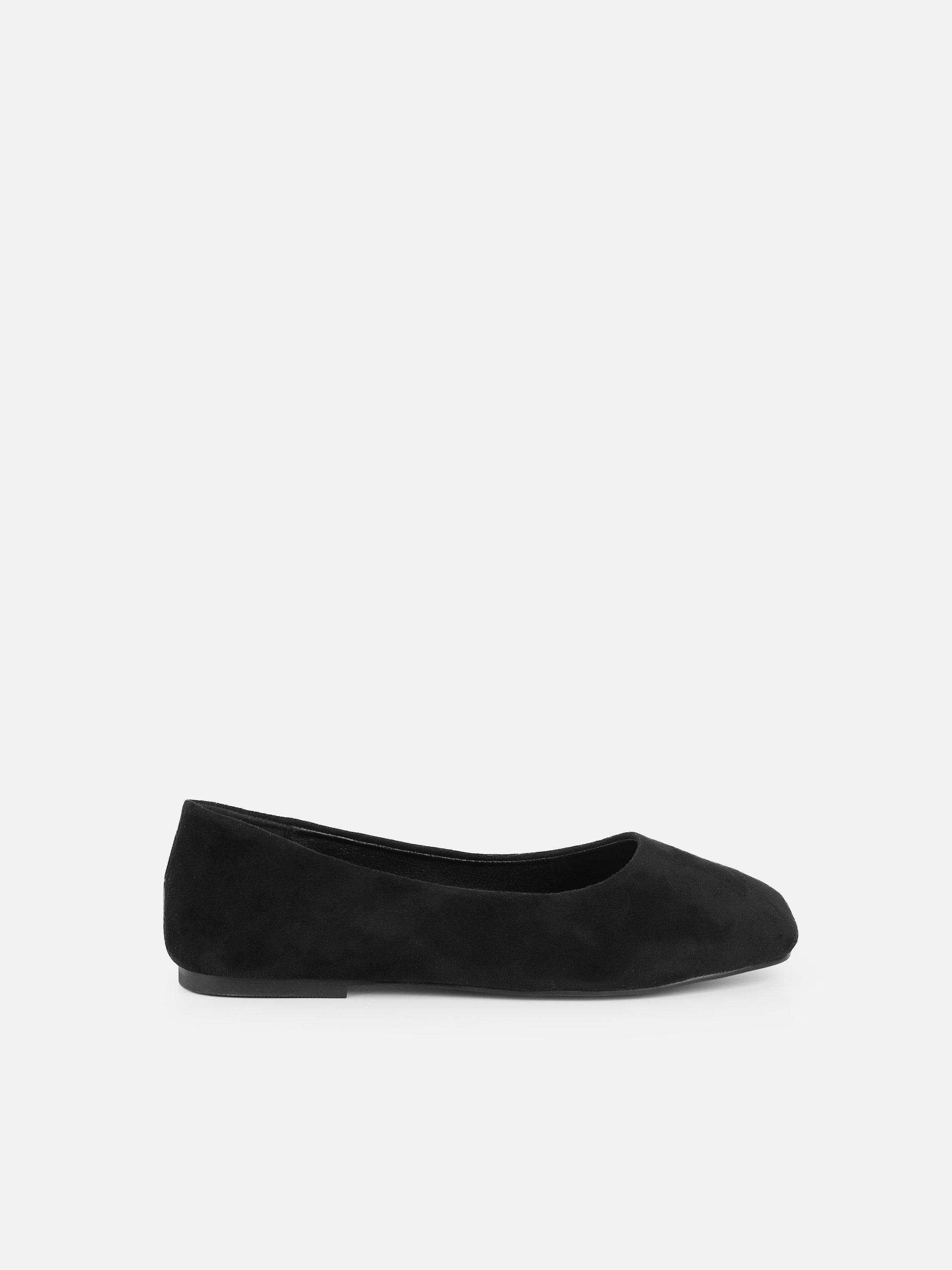 Viktoria Black Suede Ballerina Flats