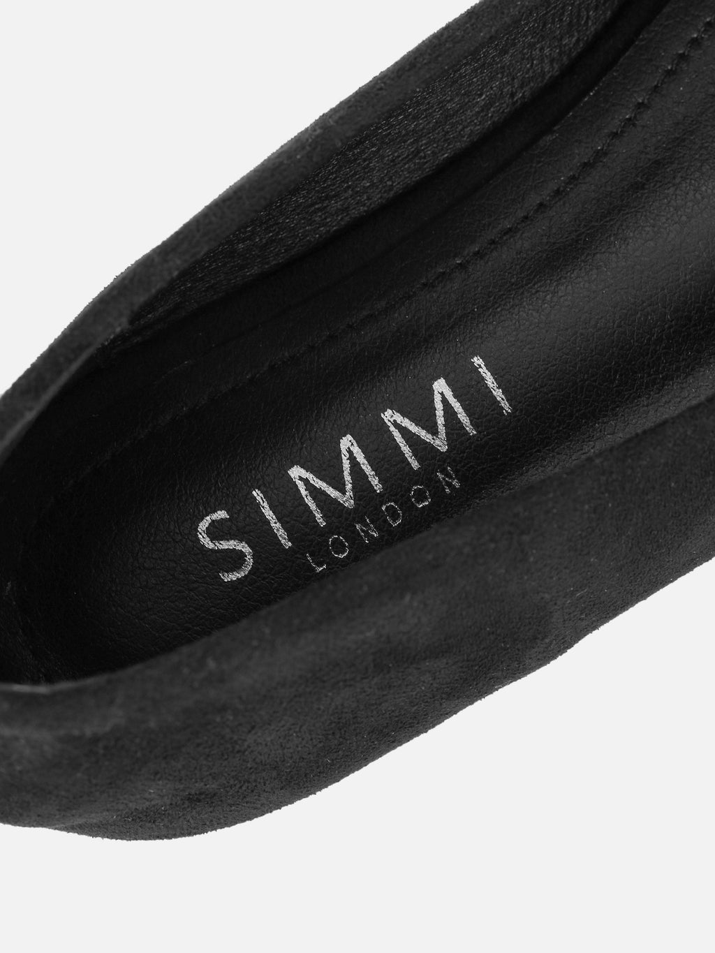 Viktoria Black Suede Ballerina Flats