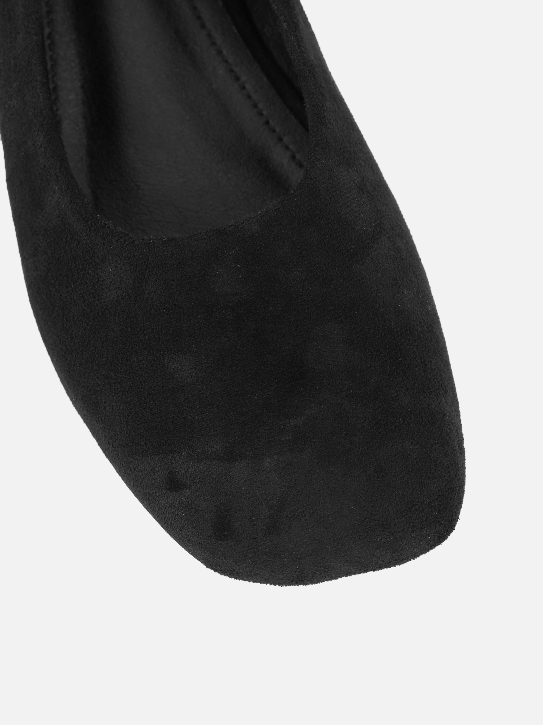 Viktoria Black Suede Ballerina Flats
