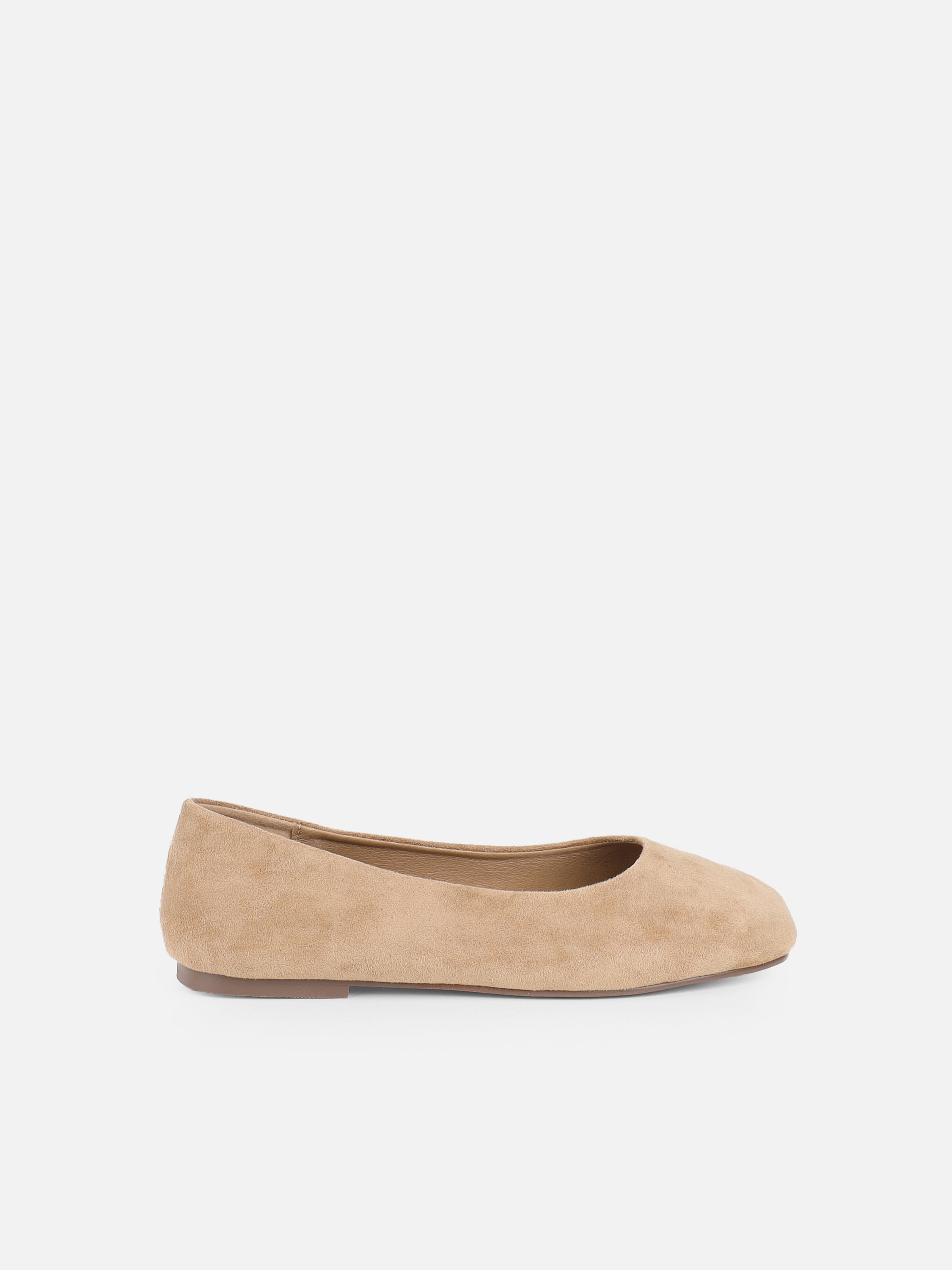 Viktoria Taupe Suede Ballerina Flats