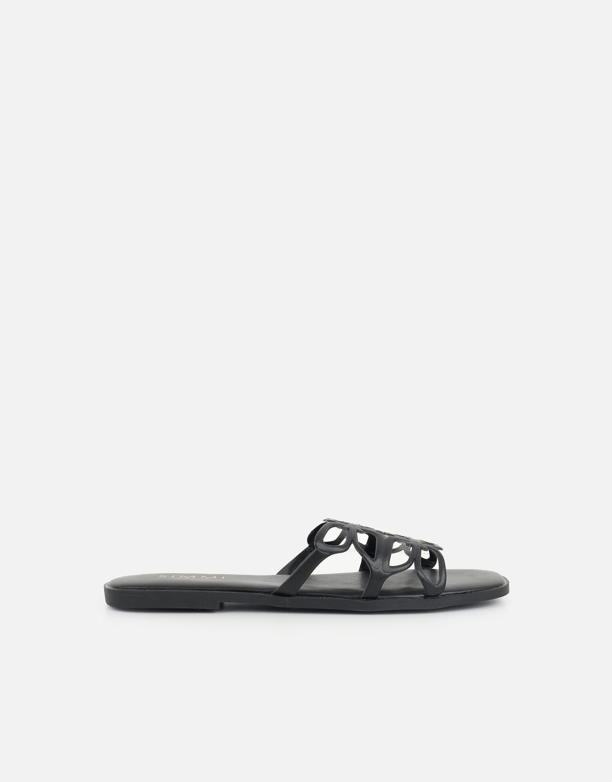 Lumi Black Slip On Flat Sandals